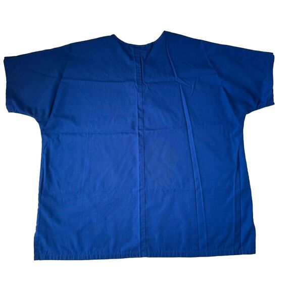Cherokee Workwear Scrub Top Size Medium V Neck Short Sleeve Blue - Picture 2 of 14